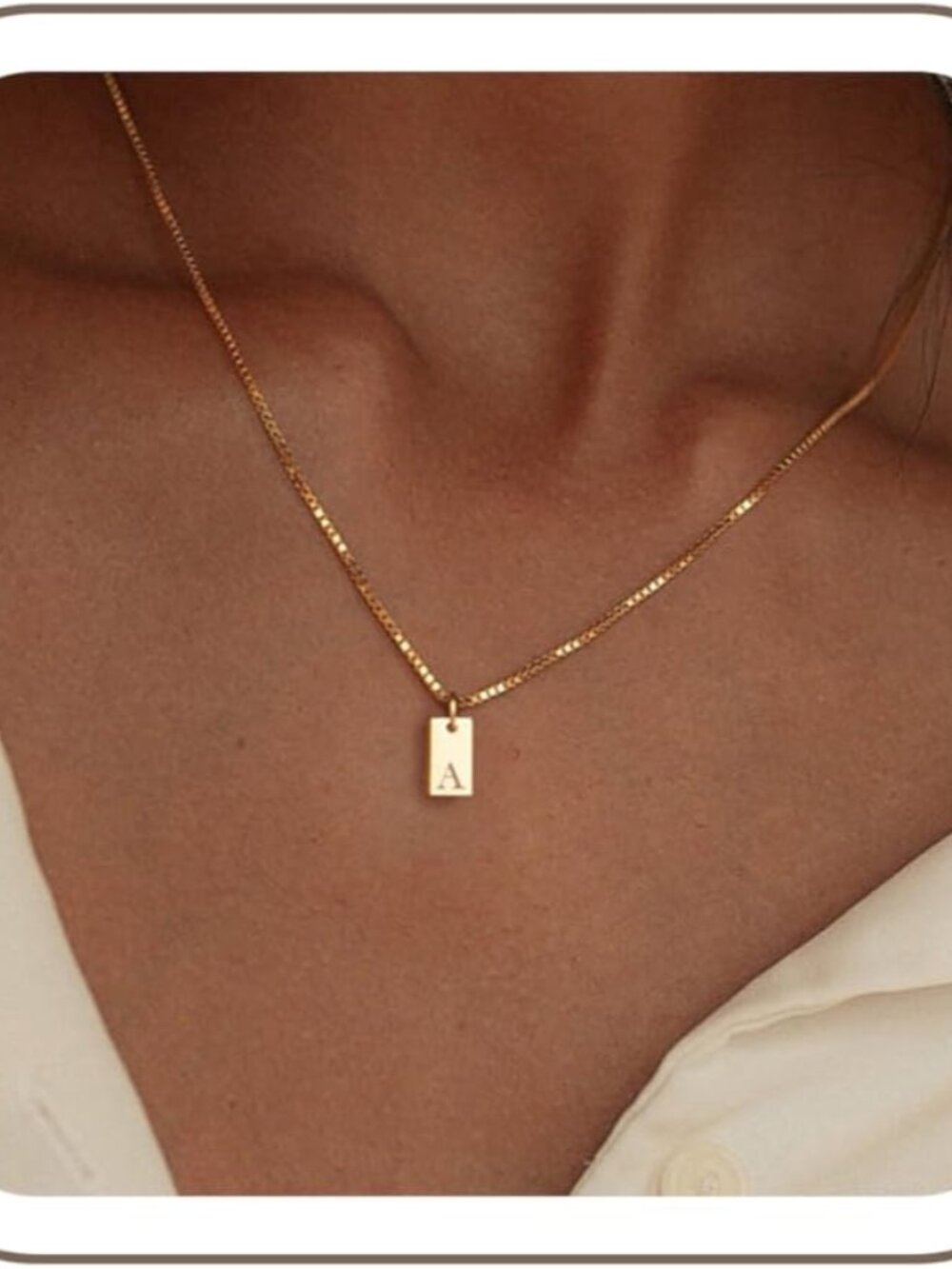 Initial Necklaces for Women 14K Gold Plated Letter Necklace Dainty Waterproof Pe